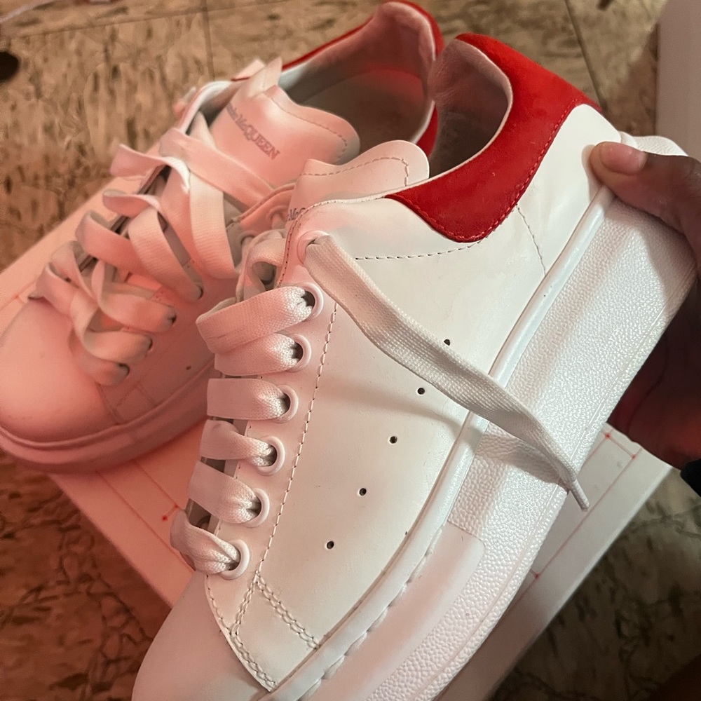 Alexander McQueen White and Red Sneakers